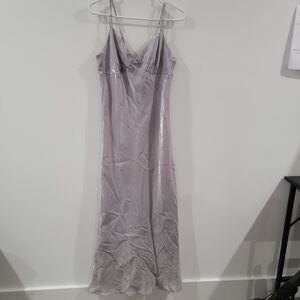 Y2K Wild Fable Womens Babydoll Slip Dress Size Medium Gray Satin Metallic 90s